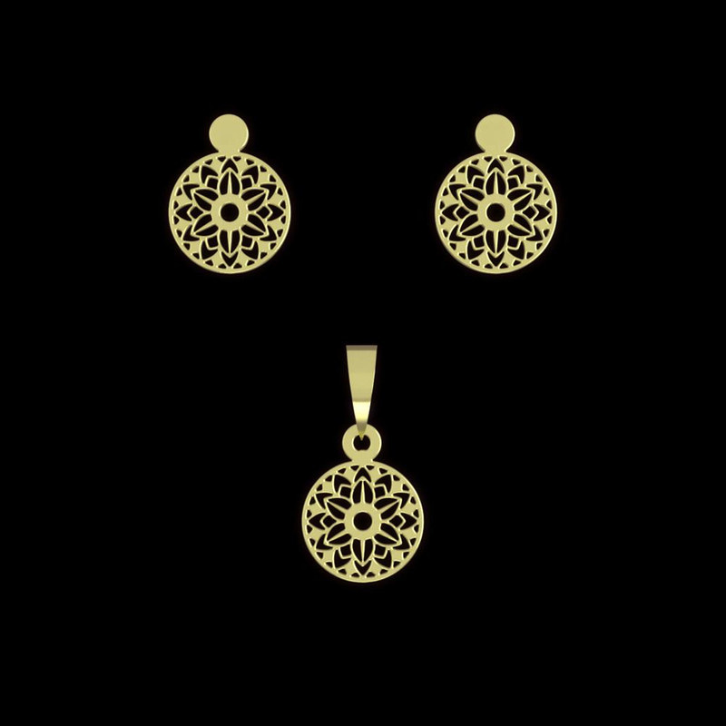 نیم ست طلا 18 عیار زنانه مدوپد مدل دایره کد NA11487 نیم ست طلا 18 عیار زنانه مدوپد مدل دایره کد NA11487