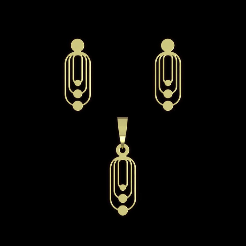 نیم ست طلا 18 عیار زنانه مدوپد مدل هندسی کد NA11505 نیم ست طلا 18 عیار زنانه مدوپد مدل هندسی کد NA11505