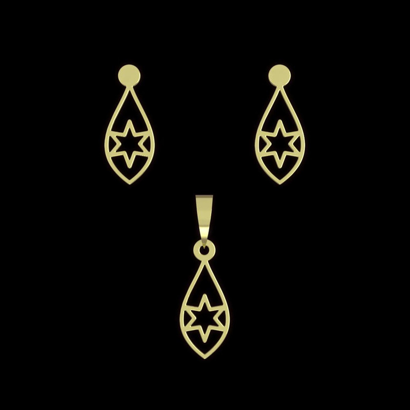 نیم ست طلا 18 عیار زنانه مدوپد مدل ستاره کد NA11506 نیم ست طلا 18 عیار زنانه مدوپد مدل ستاره کد NA11506