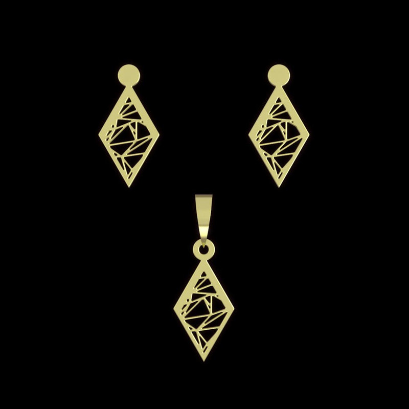 نیم ست طلا 18 عیار زنانه مدوپد مدل لوزی کد NA11510 نیم ست طلا 18 عیار زنانه مدوپد مدل لوزی کد NA11510