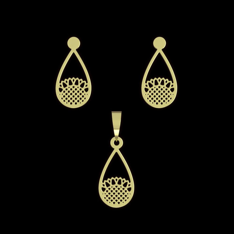 نیم ست طلا 18 عیار زنانه مدوپد مدل گل کد NA11513 نیم ست طلا 18 عیار زنانه مدوپد مدل گل کد NA11513