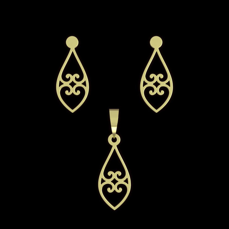 نیم ست طلا 18 عیار زنانه مدوپد مدل هندسی کد NA11530 نیم ست طلا 18 عیار زنانه مدوپد مدل هندسی کد NA11530