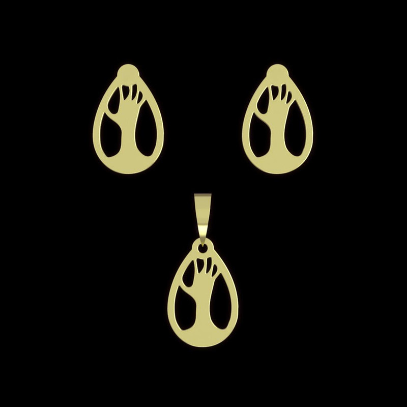 نیم ست طلا 18 عیار زنانه مدوپد مدل دست کد NA11533