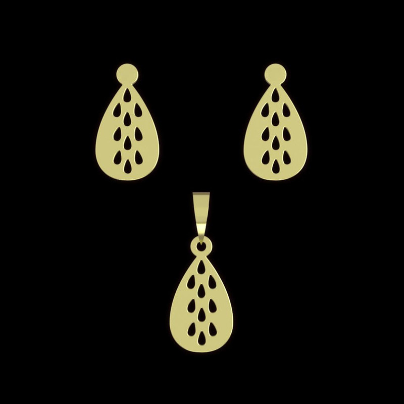 نیم ست طلا 18 عیار زنانه مدوپد مدل اشک کد NA11535 نیم ست طلا 18 عیار زنانه مدوپد مدل اشک کد NA11535