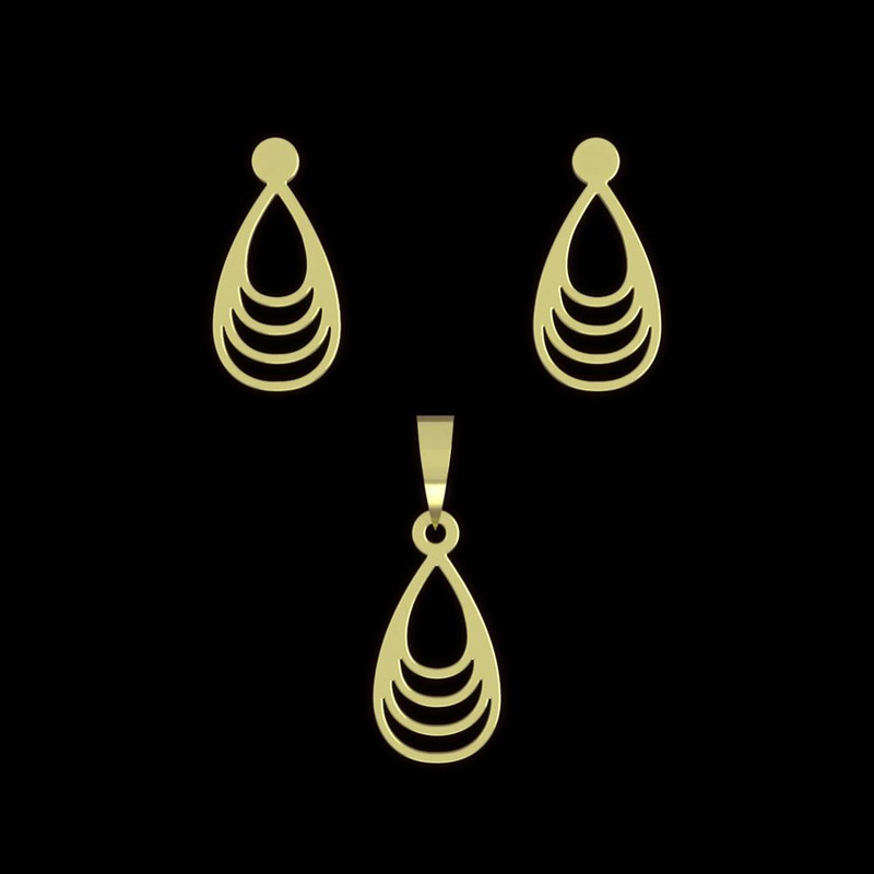 نیم ست طلا 18 عیار زنانه مدوپد مدل اشک کد NA11538 نیم ست طلا 18 عیار زنانه مدوپد مدل اشک کد NA11538