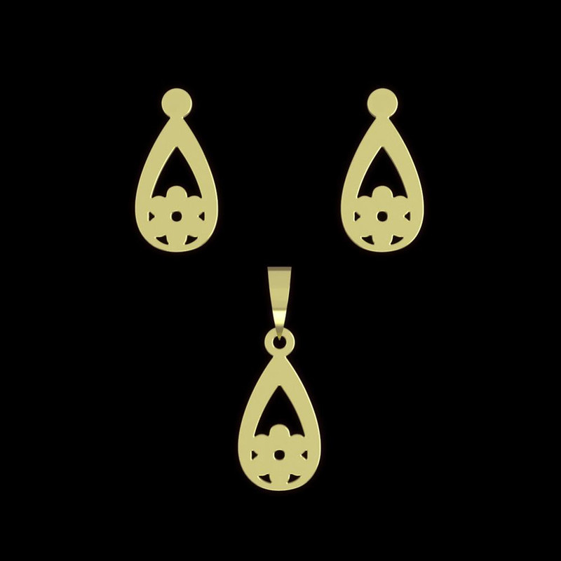 نیم ست طلا 18 عیار زنانه مدوپد مدل گل کد NA11554 نیم ست طلا 18 عیار زنانه مدوپد مدل گل کد NA11554