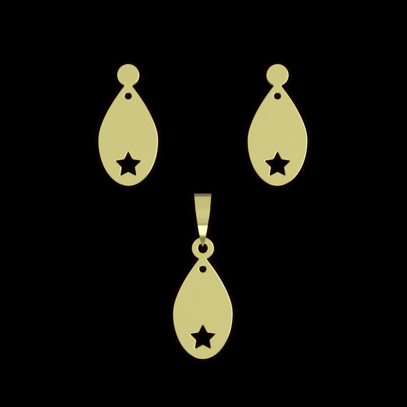 نیم ست طلا 18 عیار زنانه مدوپد مدل اشک ستاره کد NA11566 نیم ست طلا 18 عیار زنانه مدوپد مدل اشک ستاره کد NA11566