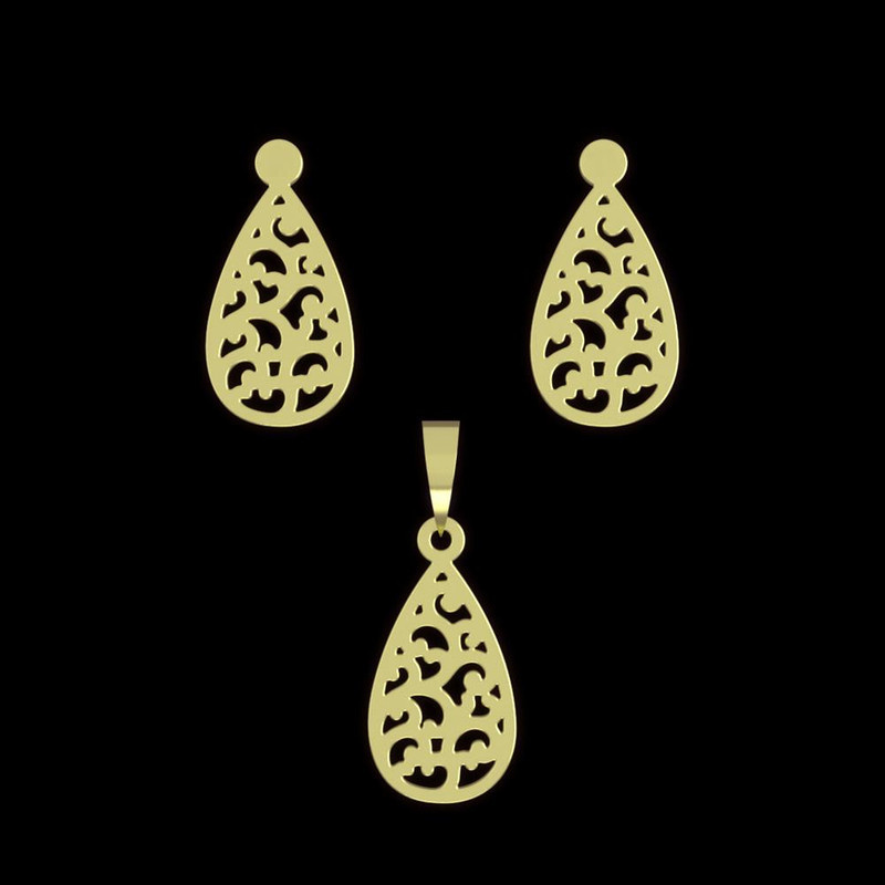 نیم ست طلا 18 عیار زنانه مدوپد مدل اشک کد NA11589 نیم ست طلا 18 عیار زنانه مدوپد مدل اشک کد NA11589