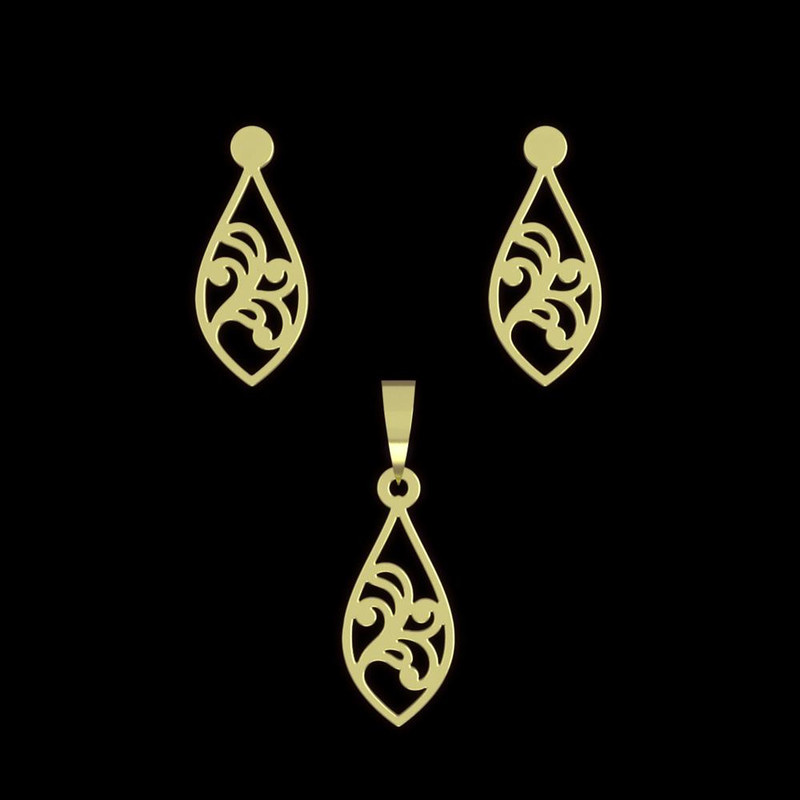 نیم ست طلا 18 عیار زنانه مدوپد مدل اشک کد NA11600 نیم ست طلا 18 عیار زنانه مدوپد مدل اشک کد NA11600