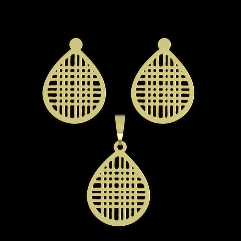 نیم ست طلا 18 عیار زنانه مدوپد مدل هندسی کد NA11601