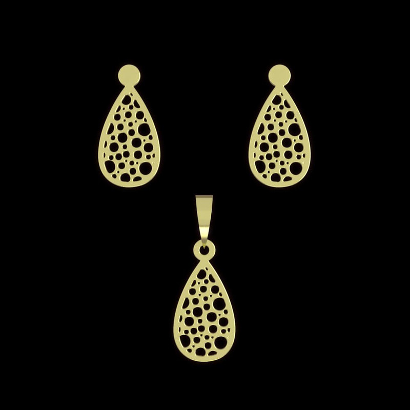 نیم ست طلا 18 عیار زنانه مدوپد مدل اشک کد NA11614 نیم ست طلا 18 عیار زنانه مدوپد مدل اشک کد NA11614