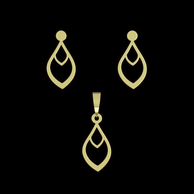 نیم ست طلا 18 عیار زنانه مدوپد مدل اشک کد NA11618 نیم ست طلا 18 عیار زنانه مدوپد مدل اشک کد NA11618