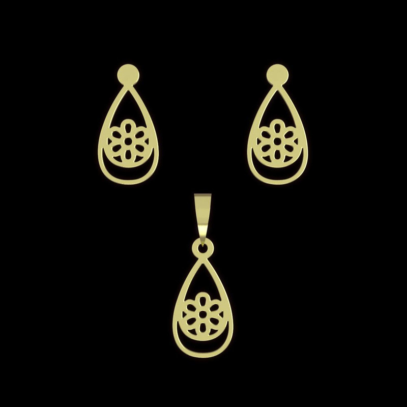 نیم ست طلا 18 عیار زنانه مدوپد مدل اشک کد NA11622 نیم ست طلا 18 عیار زنانه مدوپد مدل اشک کد NA11622