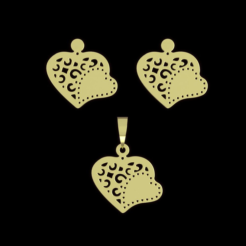 نیم ست طلا 18 عیار زنانه مدوپد مدل قلب کد NA11654 نیم ست طلا 18 عیار زنانه مدوپد مدل قلب کد NA11654