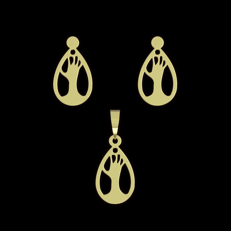 نیم ست طلا 18 عیار زنانه مدوپد مدل دست کد NA11675