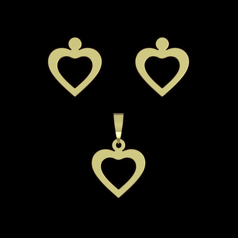 نیم ست طلا 18 عیار زنانه مدوپد مدل قلب کد NA11677 نیم ست طلا 18 عیار زنانه مدوپد مدل قلب کد NA11677