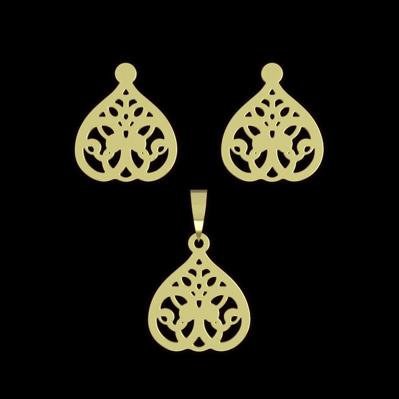 نیم ست طلا 18 عیار زنانه مدوپد مدل قلب کد NA11684 نیم ست طلا 18 عیار زنانه مدوپد مدل قلب کد NA11684