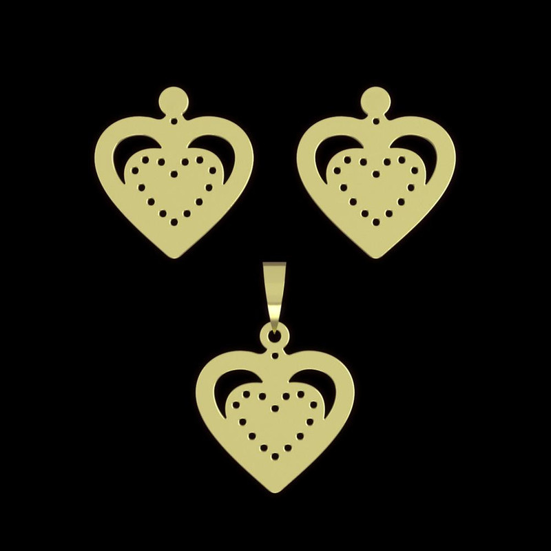 نیم ست طلا 18 عیار زنانه مدوپد مدل قلب کد NA11693 نیم ست طلا 18 عیار زنانه مدوپد مدل قلب کد NA11693