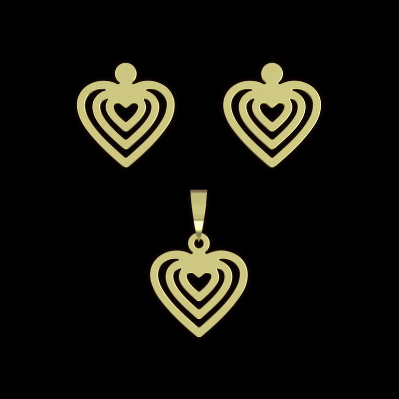 نیم ست طلا 18 عیار زنانه مدوپد مدل قلب کد NA11695 نیم ست طلا 18 عیار زنانه مدوپد مدل قلب کد NA11695