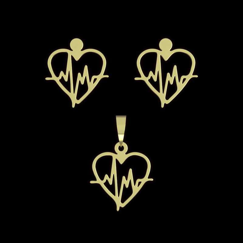 نیم ست طلا 18 عیار زنانه مدوپد مدل قلب و نبض کد NA11704 نیم ست طلا 18 عیار زنانه مدوپد مدل قلب و نبض کد NA11704