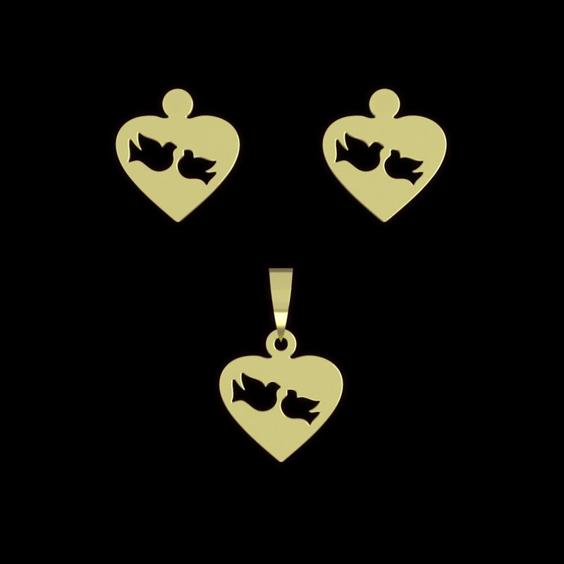 نیم ست طلا 18 عیار زنانه مدوپد مدل پرنده و قلب کد NA11718 نیم ست طلا 18 عیار زنانه مدوپد مدل پرنده و قلب کد NA11718