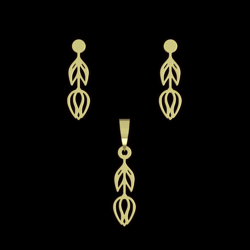 نیم ست طلا 18 عیار زنانه مدوپد مدل گل کد NA11724 نیم ست طلا 18 عیار زنانه مدوپد مدل گل کد NA11724