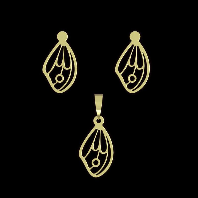 نیم ست طلا 18 عیار زنانه مدوپد مدل بال پروانه کد NA11800 نیم ست طلا 18 عیار زنانه مدوپد مدل بال پروانه کد NA11800