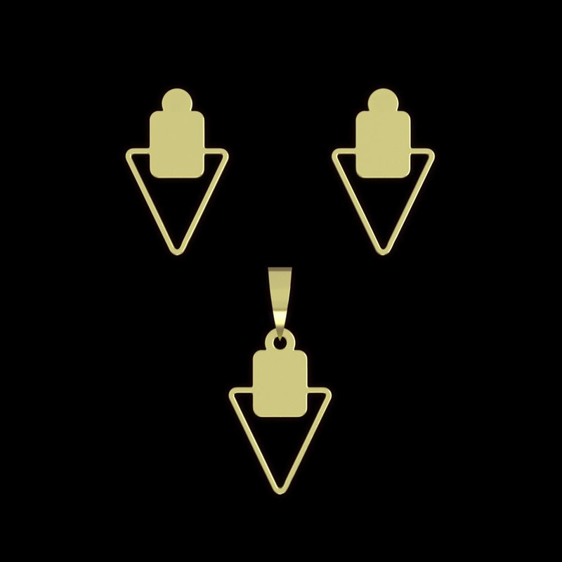 نیم ست طلا 18 عیار زنانه مدوپد مدل مثلث کد NA11807 نیم ست طلا 18 عیار زنانه مدوپد مدل مثلث کد NA11807