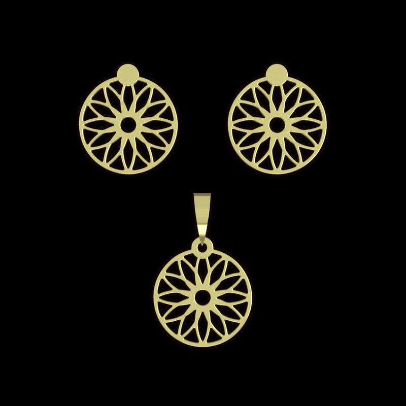 نیم ست طلا 18 عیار زنانه مدوپد مدل خورشید کد NA11814 نیم ست طلا 18 عیار زنانه مدوپد مدل خورشید کد NA11814