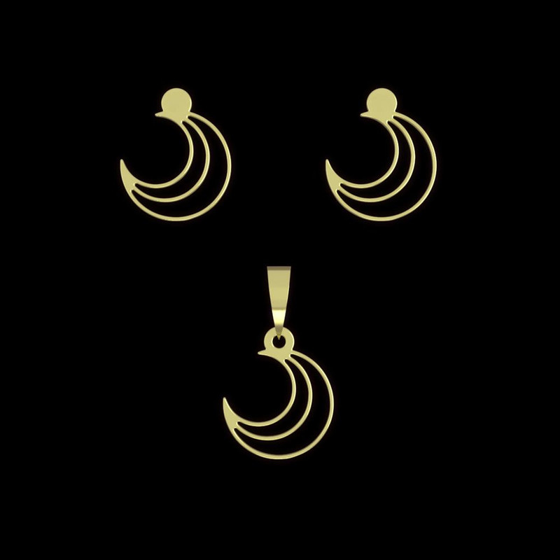 نیم ست طلا 18 عیار زنانه مدوپد مدل ماه کد NA11815 نیم ست طلا 18 عیار زنانه مدوپد مدل ماه کد NA11815