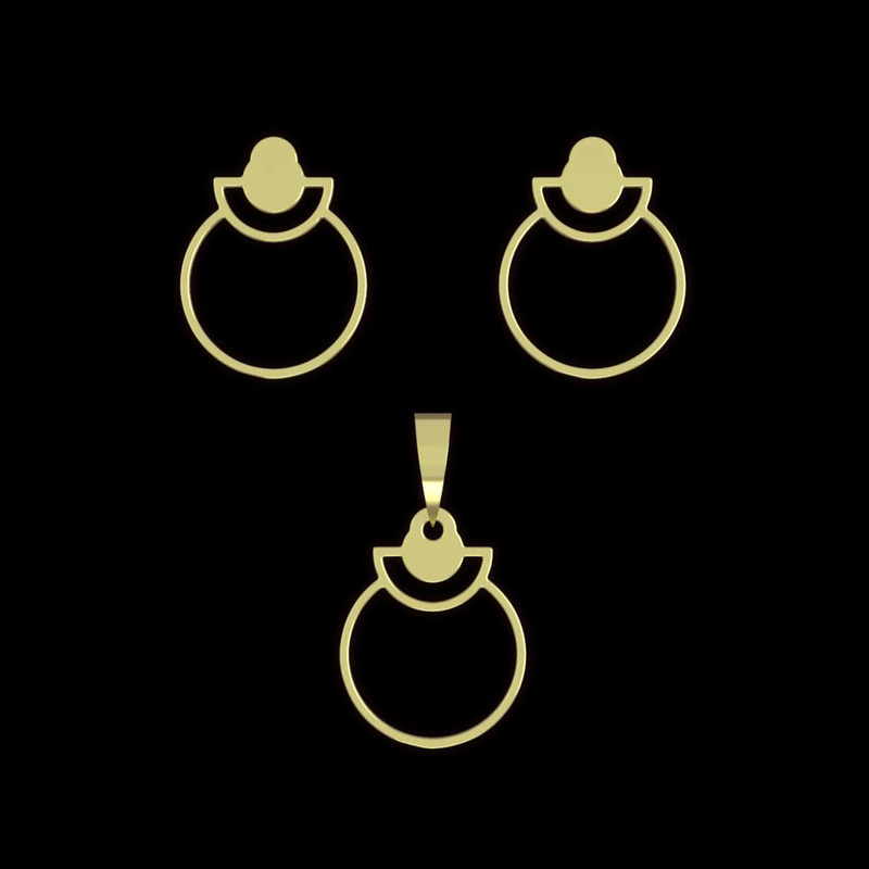 نیم ست طلا 18 عیار زنانه مدوپد مدل دایره کد NA11825 نیم ست طلا 18 عیار زنانه مدوپد مدل دایره کد NA11825