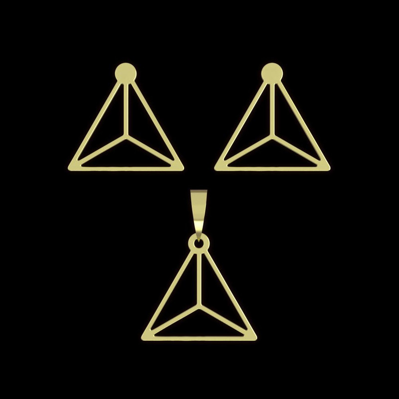 نیم ست طلا 18 عیار زنانه مدوپد مدل مثلث کد NA11829 نیم ست طلا 18 عیار زنانه مدوپد مدل مثلث کد NA11829