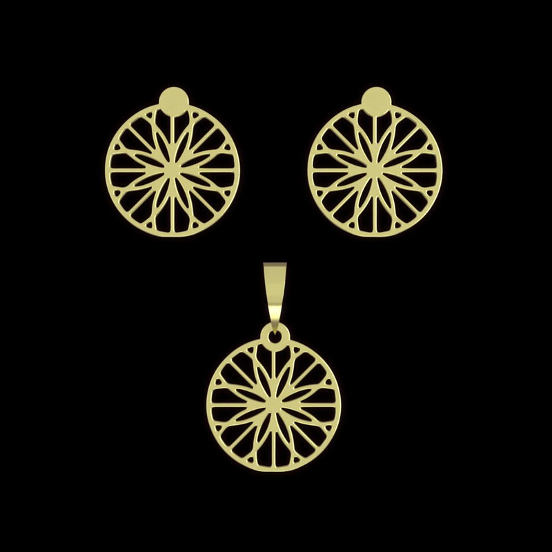 نیم ست طلا 18 عیار زنانه مدوپد مدل خورشید کد NA11833 نیم ست طلا 18 عیار زنانه مدوپد مدل خورشید کد NA11833