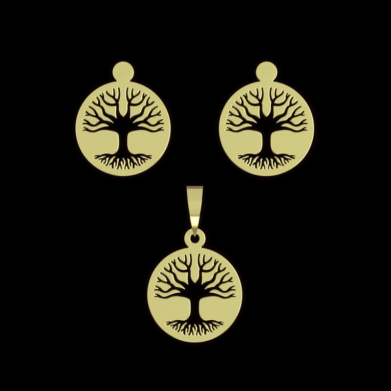 نیم ست طلا 18 عیار زنانه مدوپد مدل درخت کد NA11211 نیم ست طلا 18 عیار زنانه مدوپد مدل درخت کد NA11211