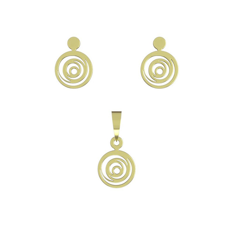 نیم ست طلا 18 عیار زنانه مدوپد مدل دایره کد NA10001 نیم ست طلا 18 عیار زنانه مدوپد مدل دایره کد NA10001