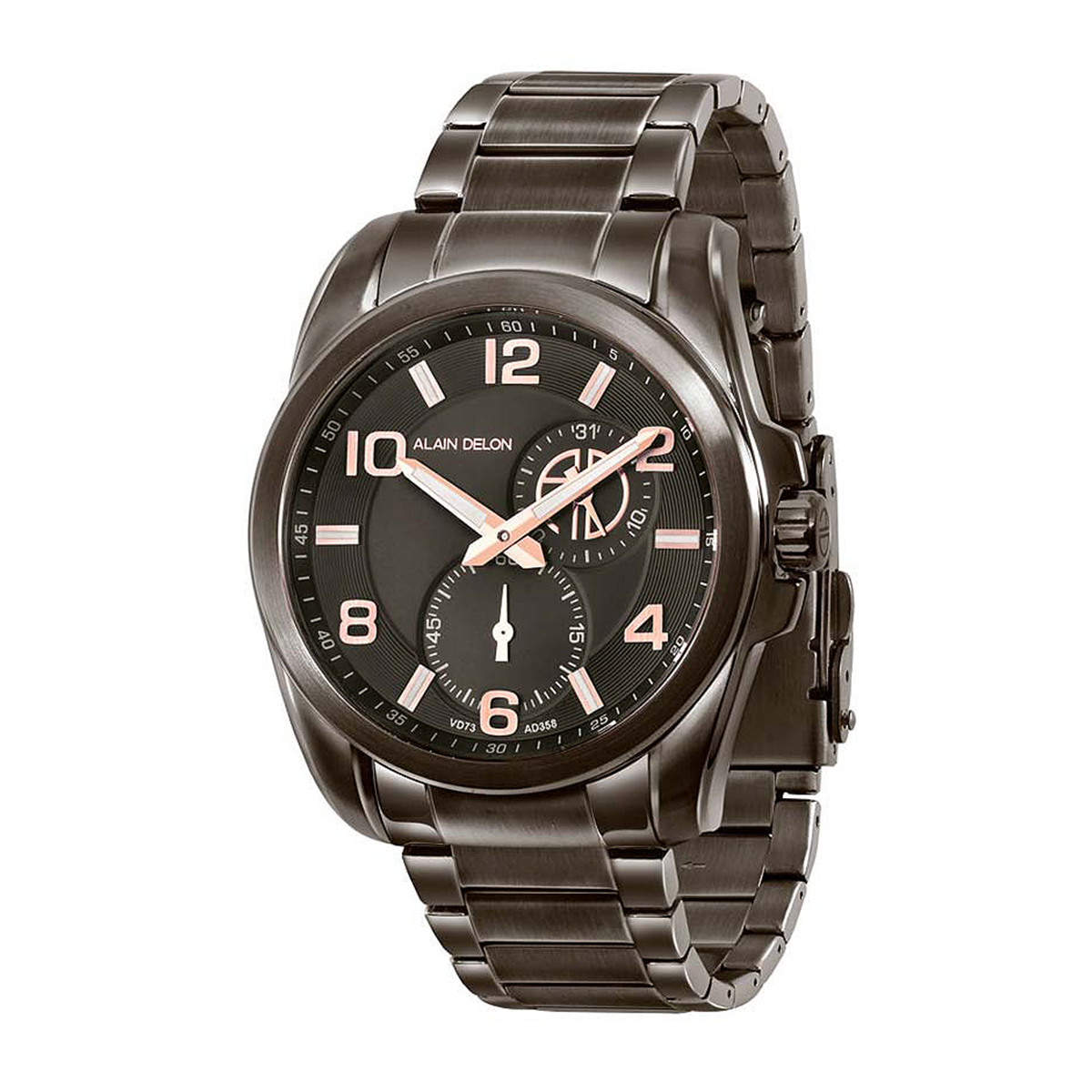 ساعت عقربه ای آلن دلون مردانه AD358-1745-قهوه ای