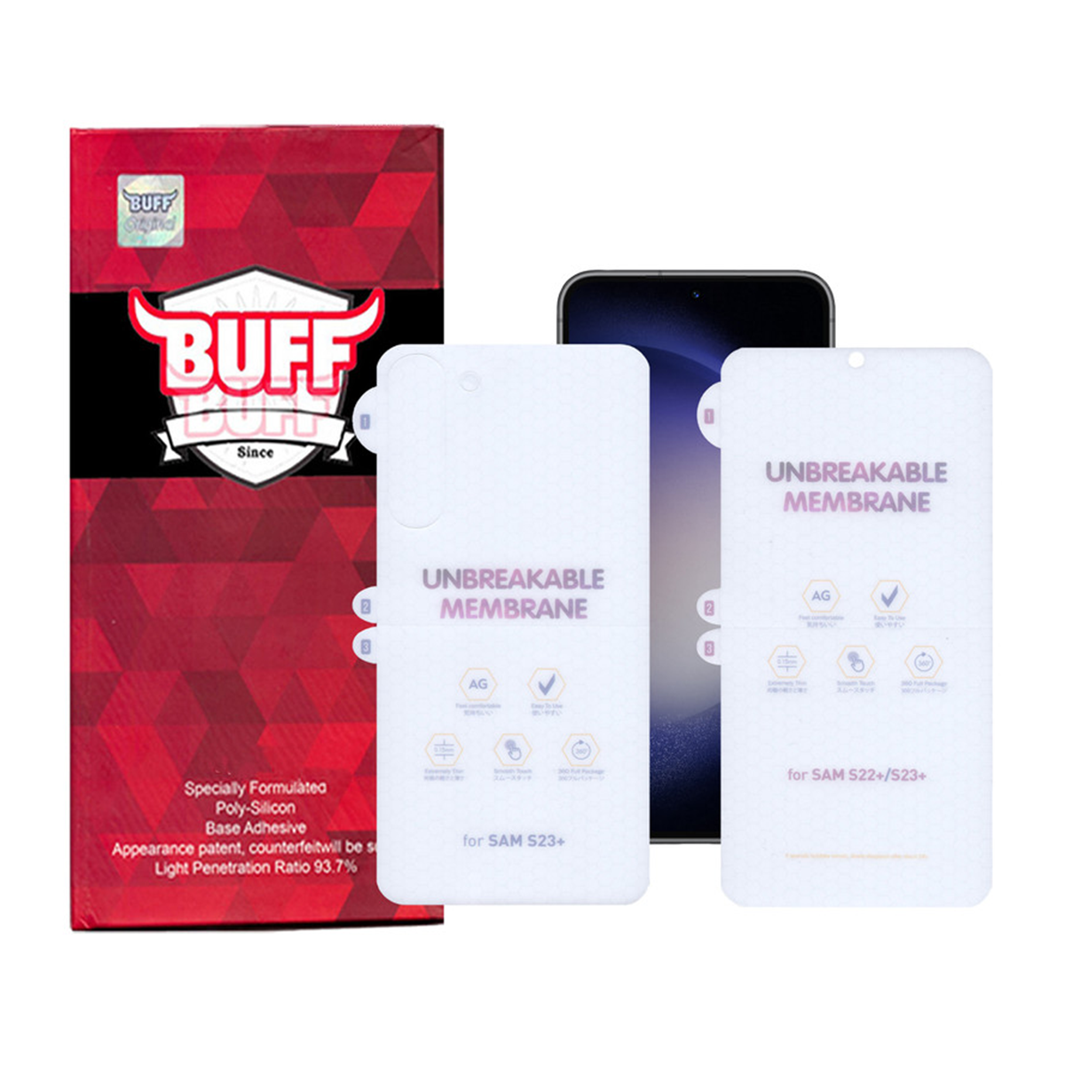 گلس گوشی سامسونگ Galaxy S23 Plus بوف Hydrogel-Matte به همراه محافظ پشت گوشی-بی رنگ مات   گلس گوشی سامسونگ Galaxy S23 Plus بوف Hydrogel-Matte به همراه محافظ پشت گوشی-بی رنگ مات