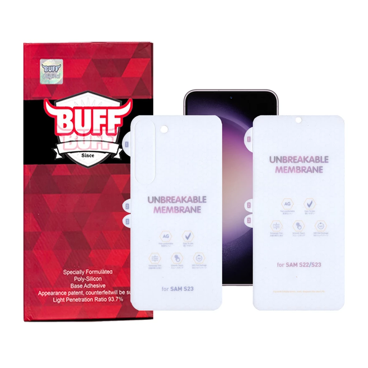 گلس گوشی سامسونگ Galaxy S23 بوف Hydroge به همراه محافظ پشت گوشی گلس گوشی سامسونگ Galaxy S23 بوف Hydroge به همراه محافظ پشت گوشی