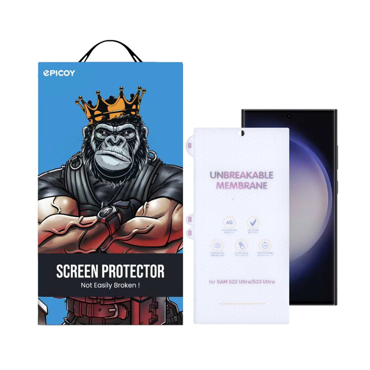 گلس گوشی سامسونگ Galaxy S23 Ultra/ s22 ultra اپیکوی مدل Hydatte -بی رنگ مات  گلس گوشی سامسونگ Galaxy S23 Ultra/ s22 ultra اپیکوی مدل Hydatte -بی رنگ مات