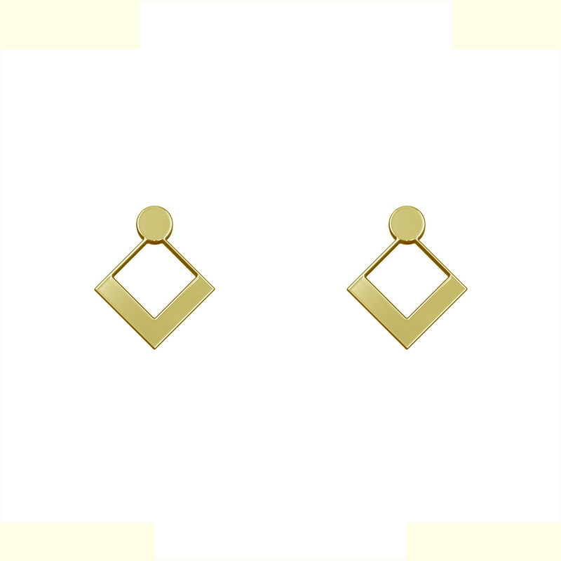 گوشواره طلا 18 عیار زنانه مدوپد مدل لوزی کد GA1-10065