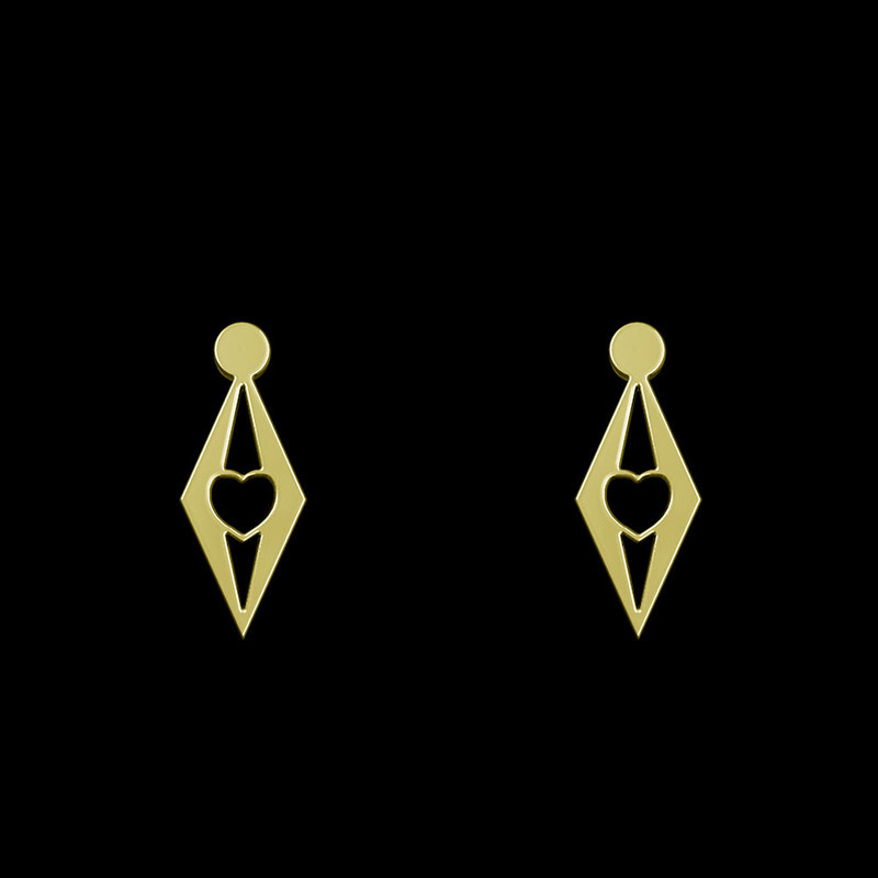 گوشواره طلا 18 عیار زنانه مدوپد مدل لوزی و قلب کد GA1-10178 گوشواره طلا 18 عیار زنانه مدوپد مدل لوزی و قلب کد GA1-10178