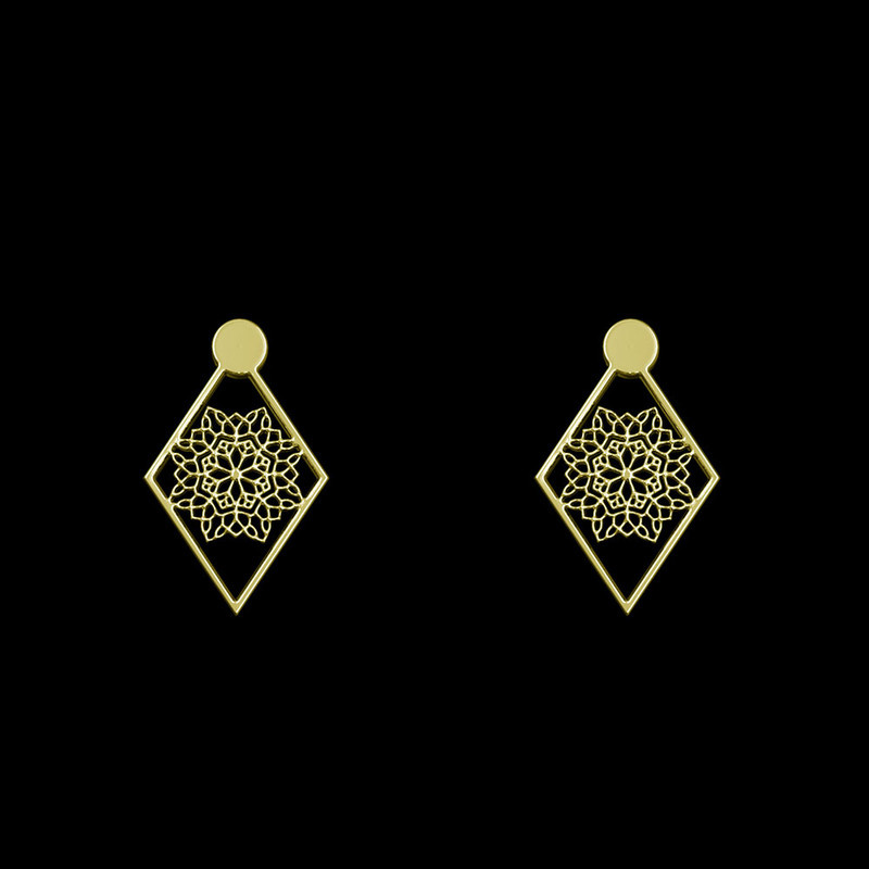 گوشواره طلا 18 عیار زنانه مدوپد مدل لوزی اسلیمی کد GA1-10213 گوشواره طلا 18 عیار زنانه مدوپد مدل لوزی اسلیمی کد GA1-10213