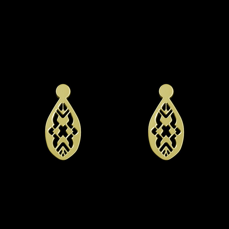 گوشواره طلا 18 عیار زنانه مدوپد مدل اشک اسلیمی کد GA1-10262 گوشواره طلا 18 عیار زنانه مدوپد مدل اشک اسلیمی کد GA1-10262