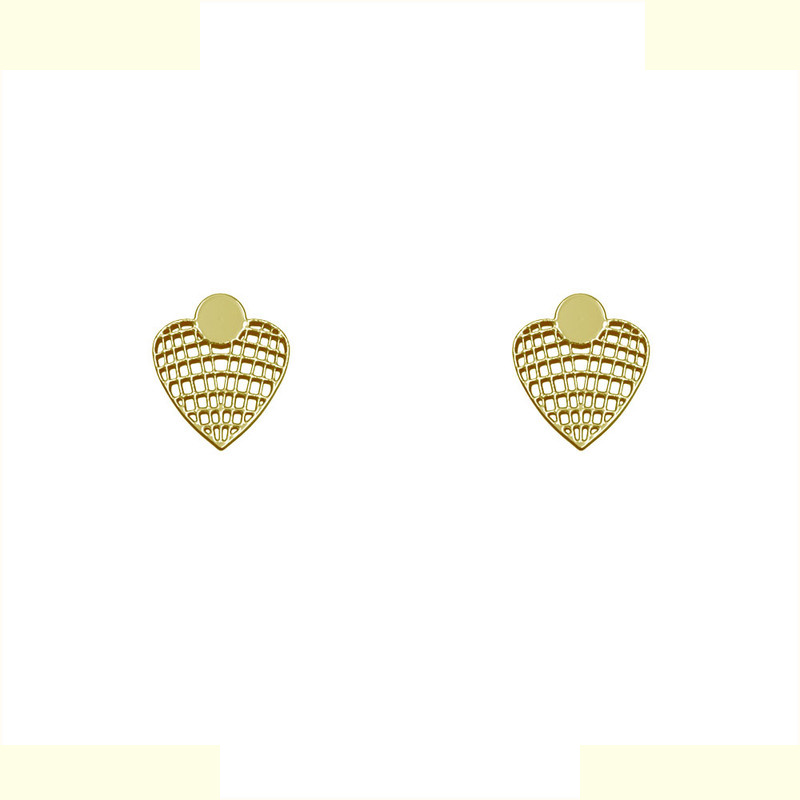 گوشواره طلا 18 عیار زنانه مدوپد مدل قلب کد GA1-10294
