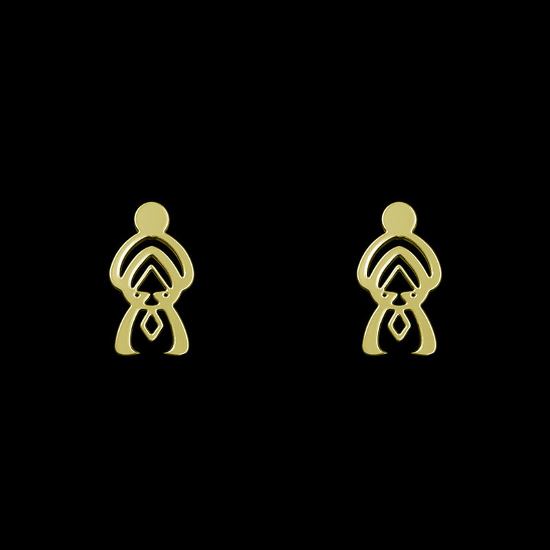 گوشواره طلا 18 عیار زنانه مدوپد مدل هندسی کد GA1-10310