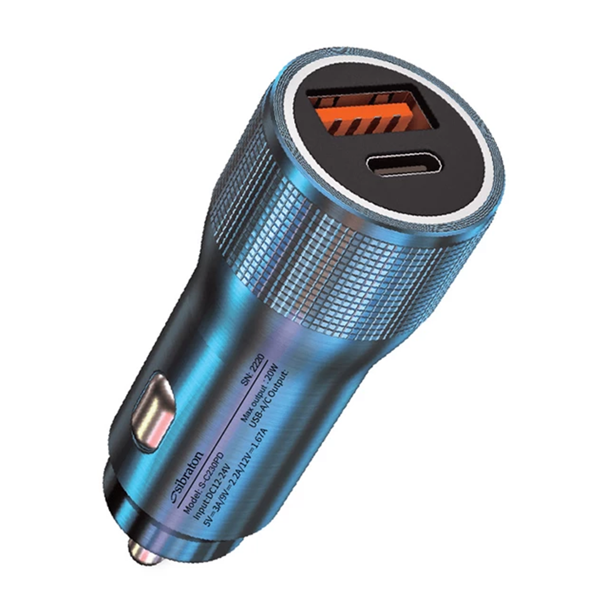 شارژر فندکی سیبراتون مدل S-C230PD-آبی شارژر فندکی سیبراتون مدل S-C230PD-آبی