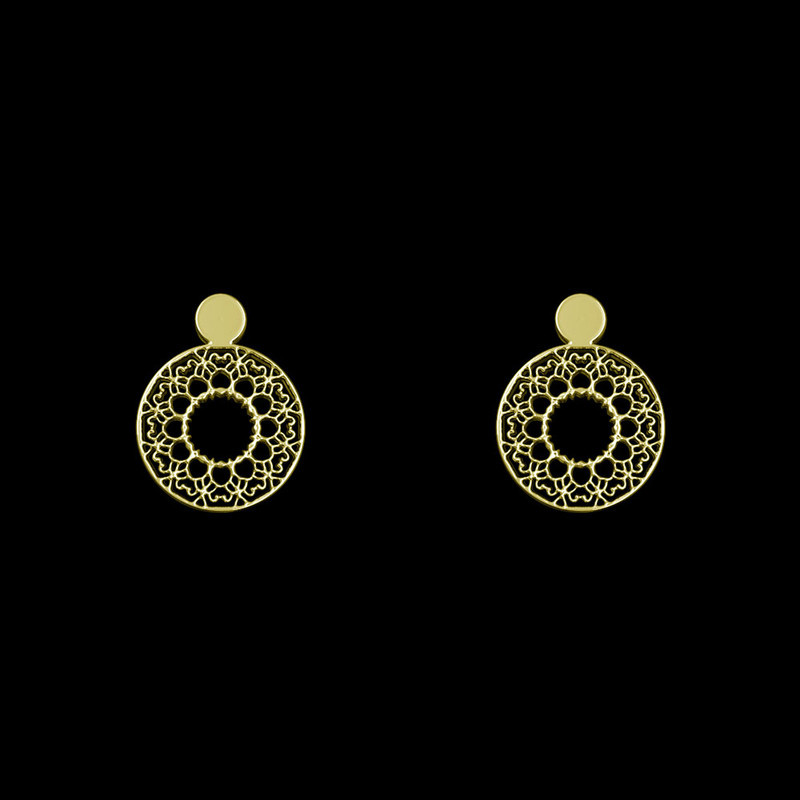 گوشواره طلا 18 عیار زنانه مدوپد مدل دایره اسلیمی کد GA1-10466 گوشواره طلا 18 عیار زنانه مدوپد مدل دایره اسلیمی کد GA1-10466