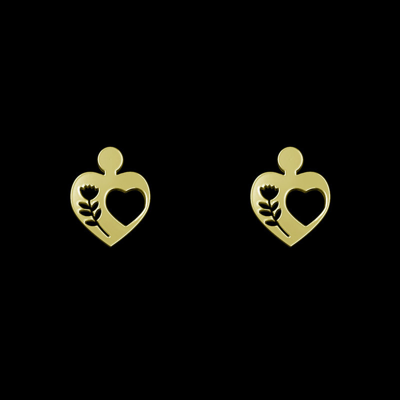 گوشواره طلا 18 عیار زنانه مدوپد مدل قلب کد GA1-10474 گوشواره طلا 18 عیار زنانه مدوپد مدل قلب کد GA1-10474
