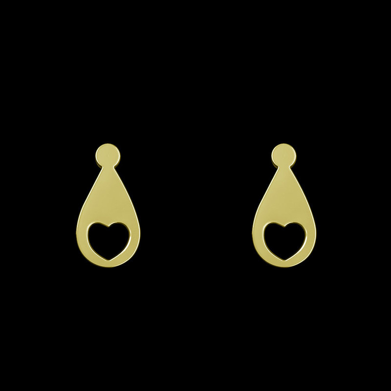 گوشواره طلا 18 عیار زنانه مدوپد مدل قلب کد GA1-10559