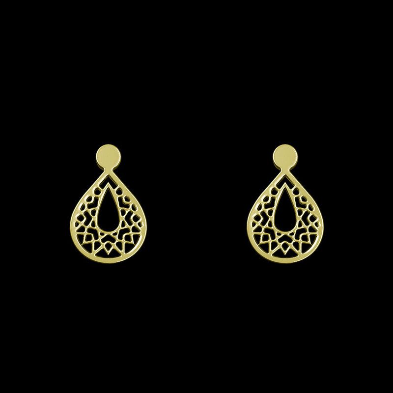 گوشواره طلا 18 عیار زنانه مدوپد مدل اشک اسلیمی کد GA1-10565 گوشواره طلا 18 عیار زنانه مدوپد مدل اشک اسلیمی کد GA1-10565